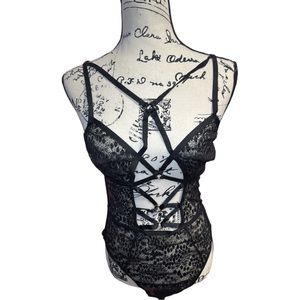 Victoria’s Secret Fishnet Floral Teddy – Size XL